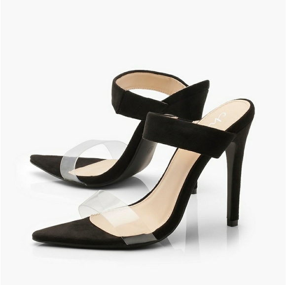 Boohoo Clear Strap Pointed Mules - Picture 4 of 4